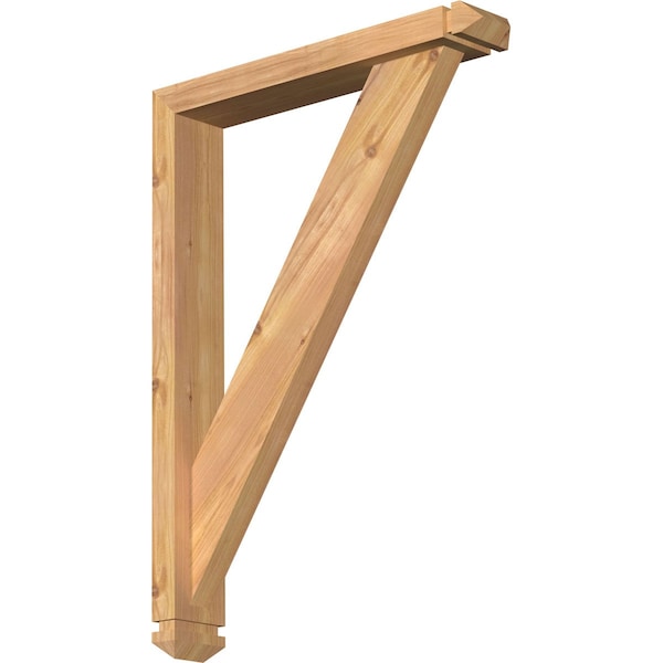 Ekena Millwork Traditional Arts and Crafts Smooth Bracket w/ Offset Brace, Western Red Cedar, 3 1/2"W x 20"D x 28"H BKT0402X20X28TRA03SWR - main